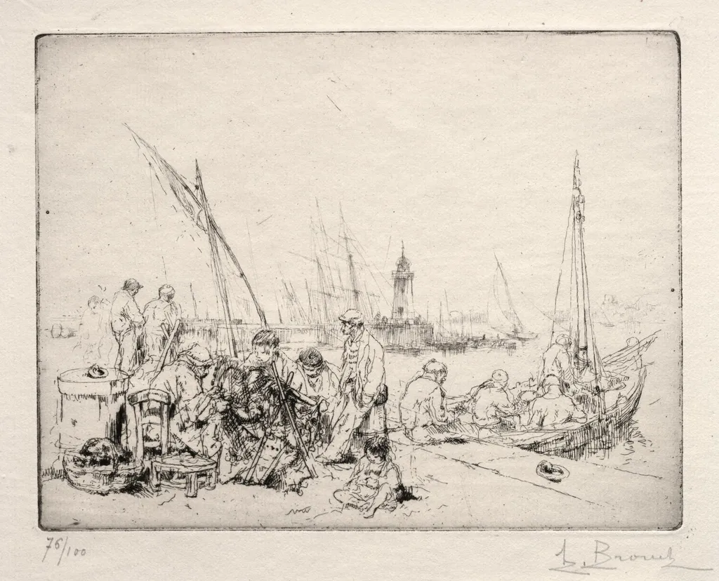 The Net Menders, by Auguste Brouet, 1918