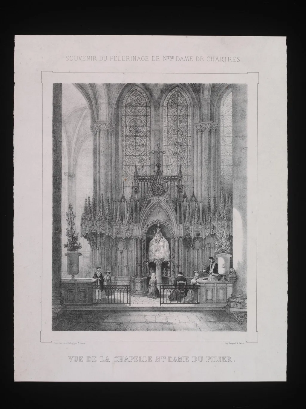 Souvenir du Pélerinage de Notre Dame de Chartres. Vue de la Chapelle Notre Dame du Pilier., by Auguste D. Deroy, 1850