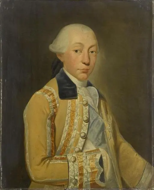 Portrait of Louis François Joseph de Bourbon, Prince of Conti in hunting costume, by Auguste de Châtillon