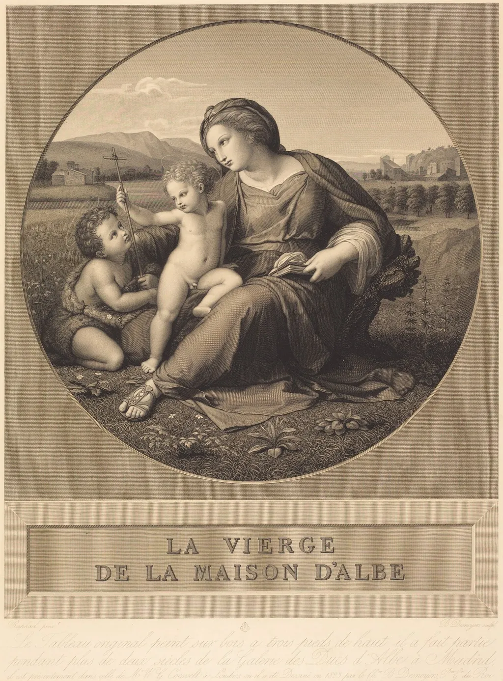 The Alba Madonna, by Auguste-Gaspard-Louis Baron Desnoyers, ink, 1827