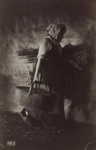 Female Peasant Carrying a Basket and Hay, by Auguste Giraudon