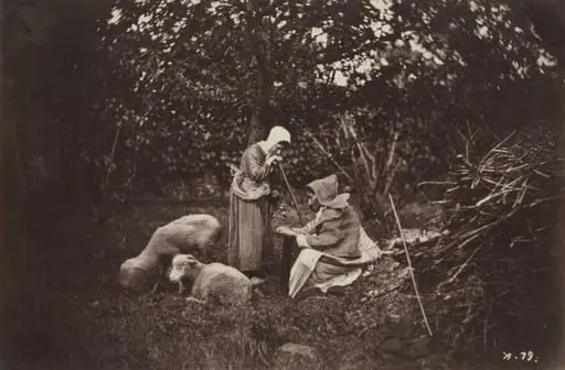 Two Shepherdesses Resting with Two Sheep, by Auguste Giraudon's Artist