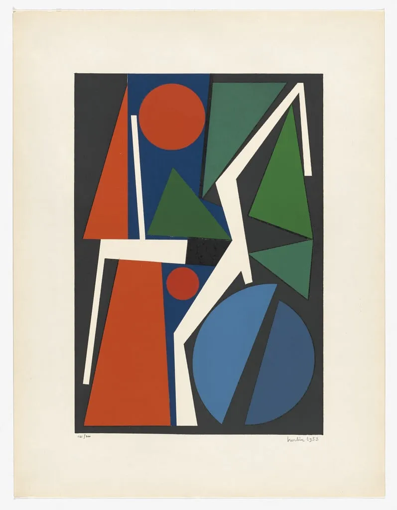 Untitled, by Auguste Herbin, ink, 1953