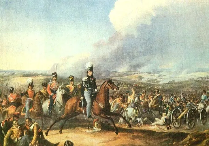 Attack of the Uvarov Cavalry at Borodino, by Auguste-Joseph Desarnot, oil, 1825