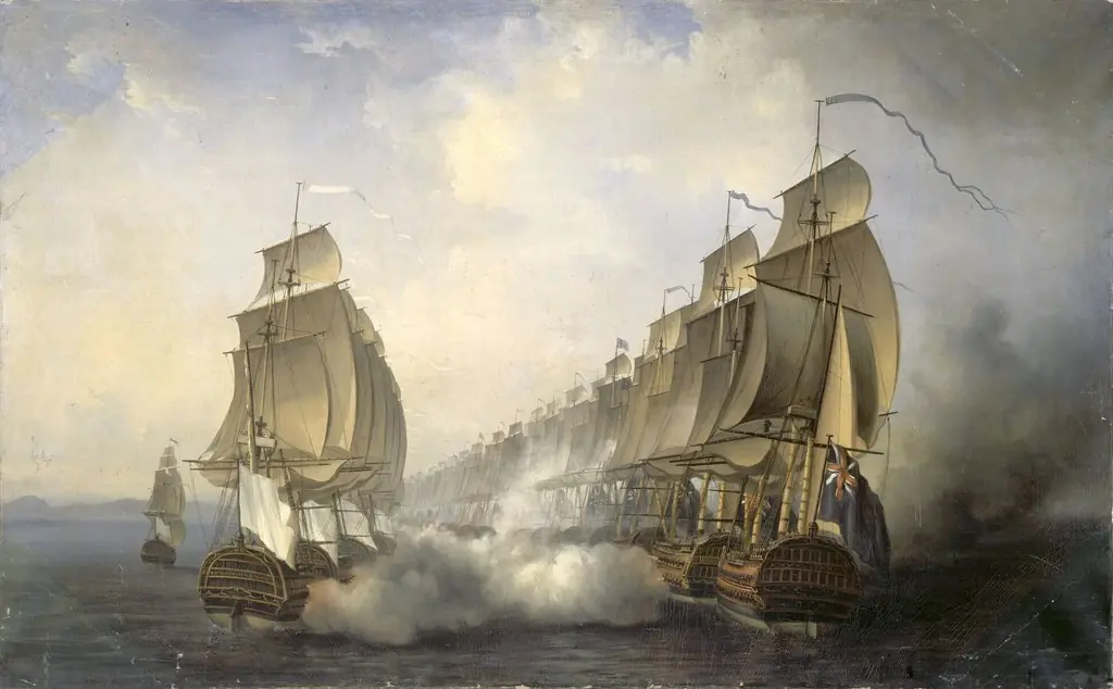 Naval battle of Gondelour, june 20, 1783, by Auguste Jugelet