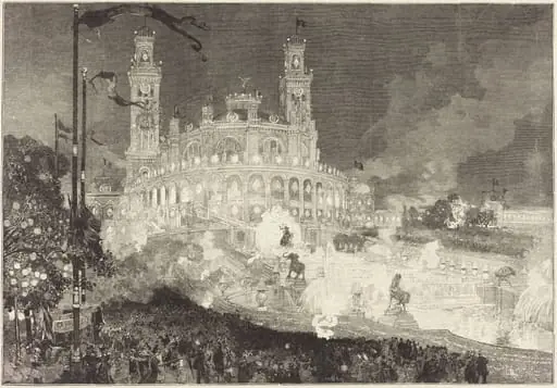 14 Juillet. Illumination du Palais du Trocadéro, by Auguste Lepère