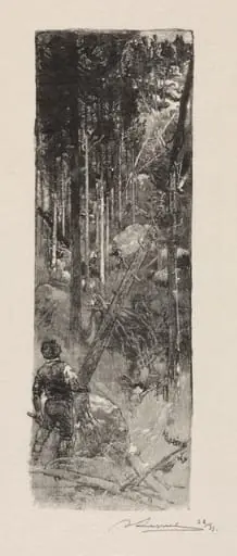 Abattage des Pins, by Auguste Lepère