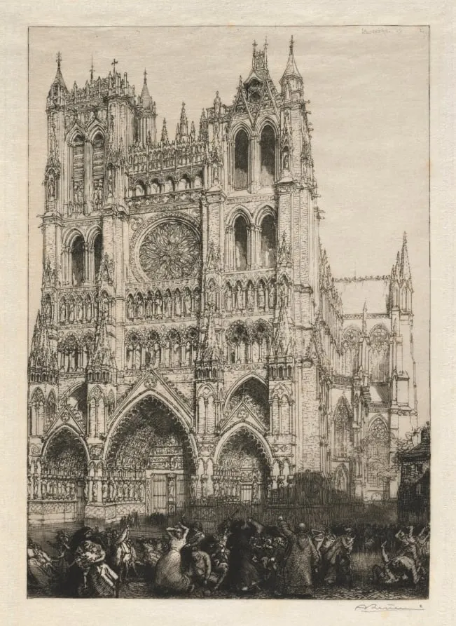 Amiens Cathedral, Inventory Day, by Auguste Lepère, 1887