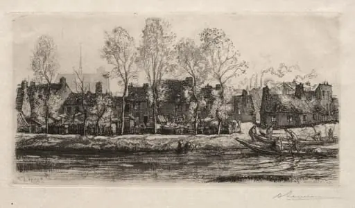 Amiens, the Banks of the Somme, by Auguste Lepère
