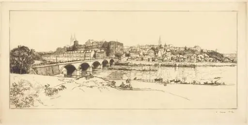 Angers - Panoramic View (Angers - Vue panoramique), by Auguste Lepère