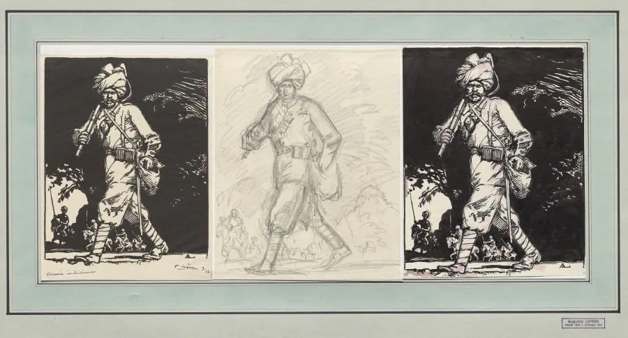 Armée indienne, by Auguste Lepère, 1914