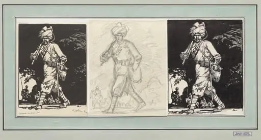 Armée indienne, by Auguste Lepère