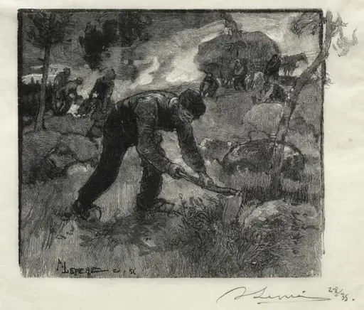 Arracheurs de bruyères, by Auguste Lepère