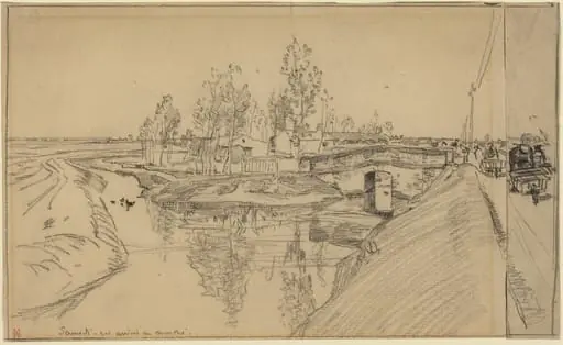 Arrivee au Marche, by Auguste Lepère