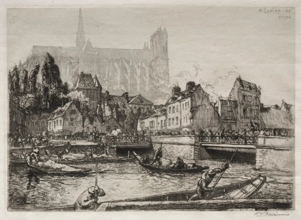 Arrivées des Légumes-Amiens, by Auguste Lepère, 1907