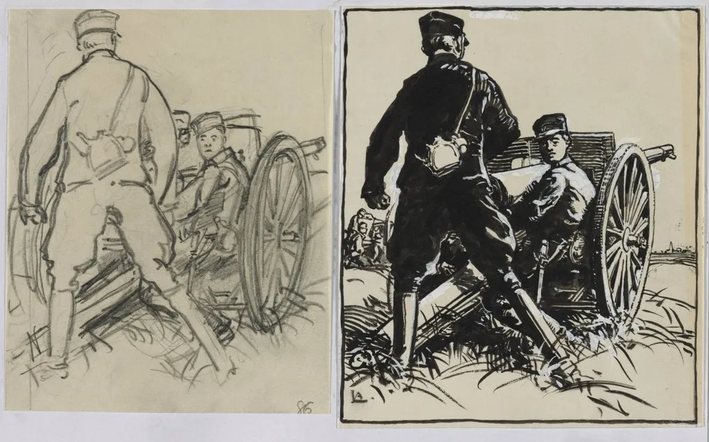 Artillelurs belges, by Auguste Lepère, 1914