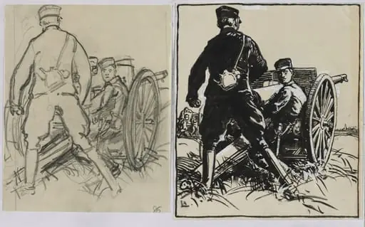 Artillelurs belges, by Auguste Lepère