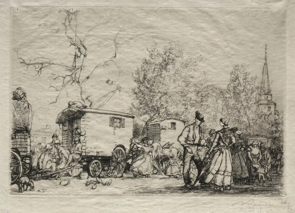 At the Fair St. Jean de Mont, by Auguste Lepère, 1906