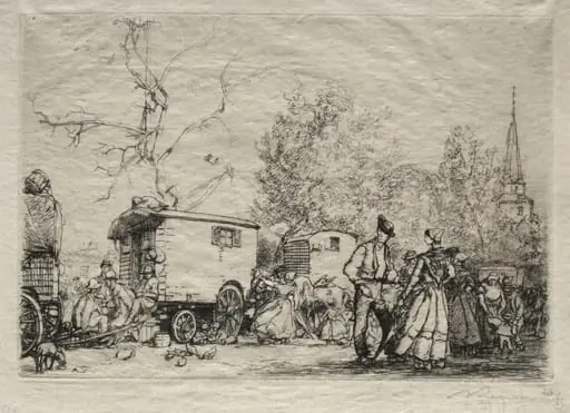 At the Fair St. Jean de Mont, by Auguste Lepère