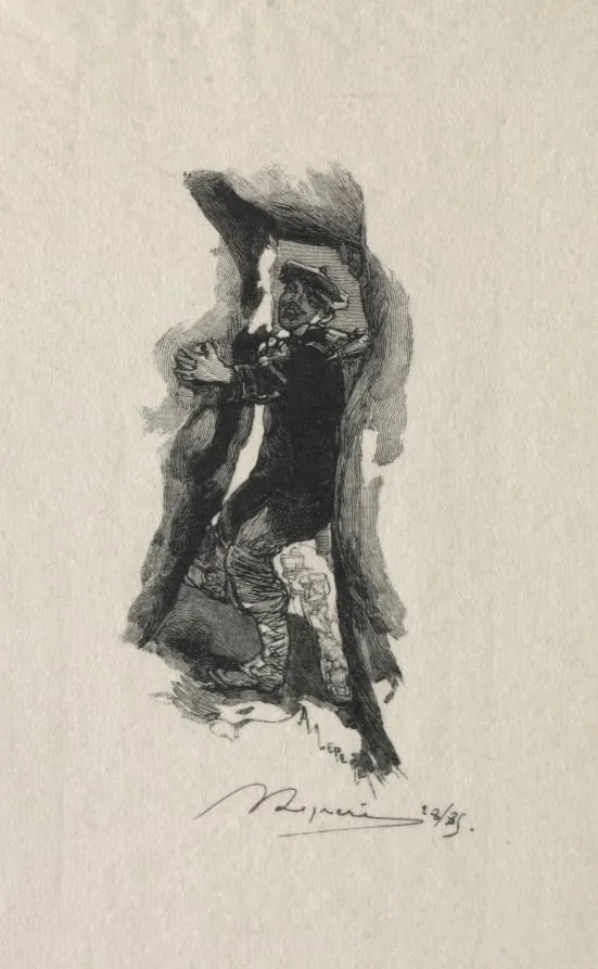 Au defile de Sept-Cavernes, by Auguste Lepère, 1890