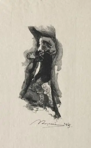 Au defile de Sept-Cavernes, by Auguste Lepère