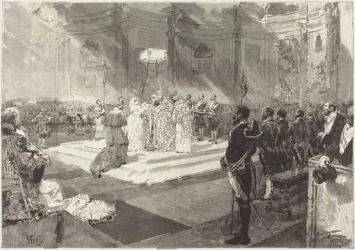 Baptême royal à la Cour d'Espagne, by Auguste Lepère