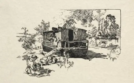 Bateau logement, by Auguste Lepère