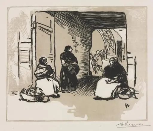 Bread-Sellers, by Auguste Lepère