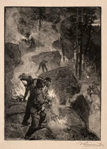 Brûleurs de Fougères, by Auguste Lepère