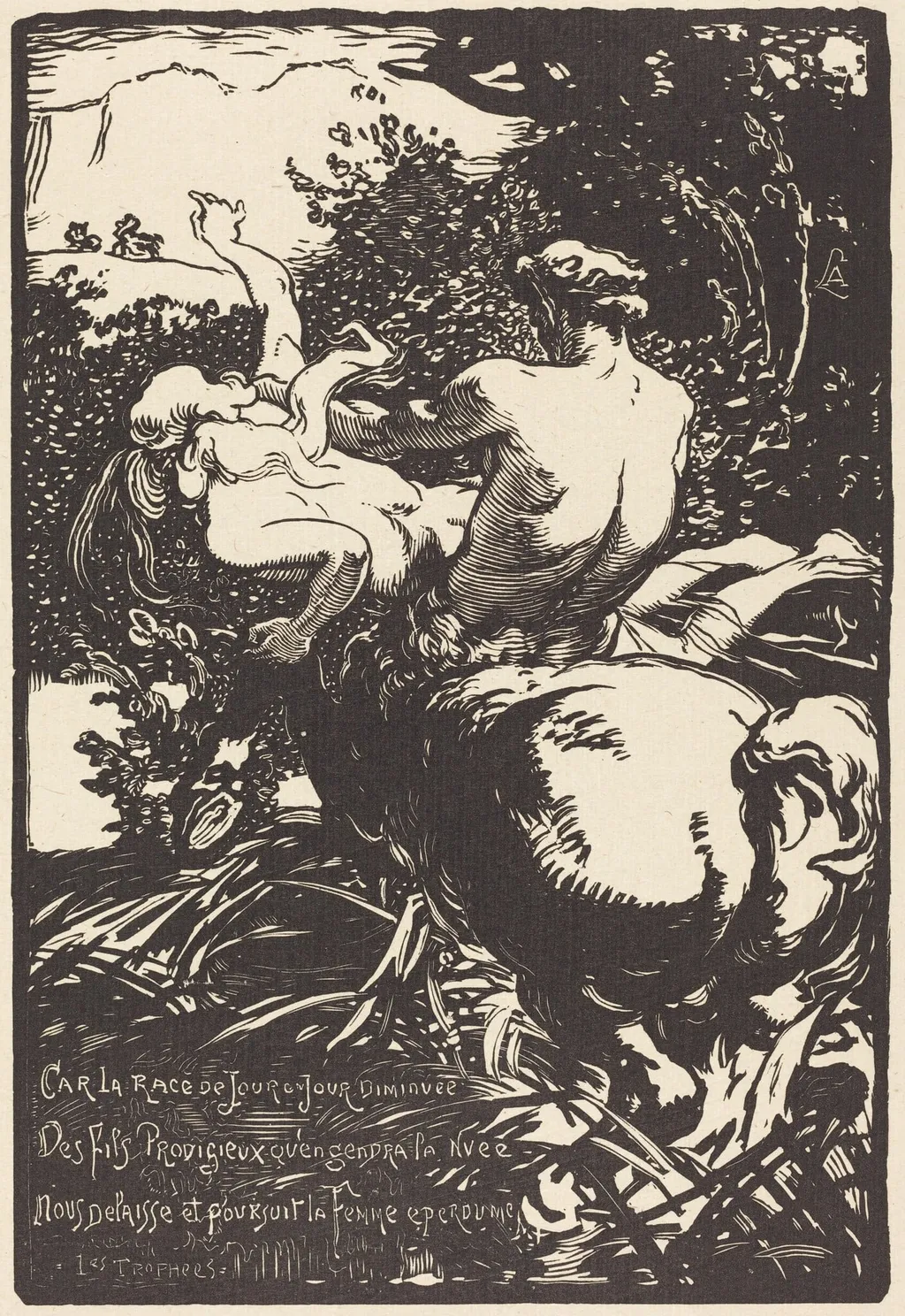 Centaur (Le centaure), by Auguste Lepère, ink, 1896