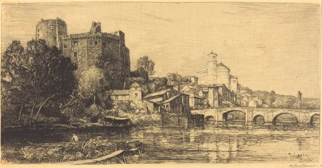 Clisson (Lower Loire), by Auguste Lepère, ink, 1909