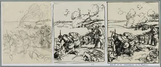 Dêbut de la manoeuvre de la Marne, by Auguste Lepère