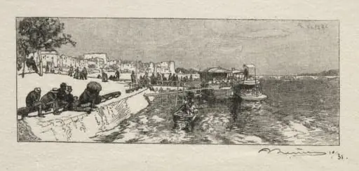 Embarcadére a Bercy, by Auguste Lepère
