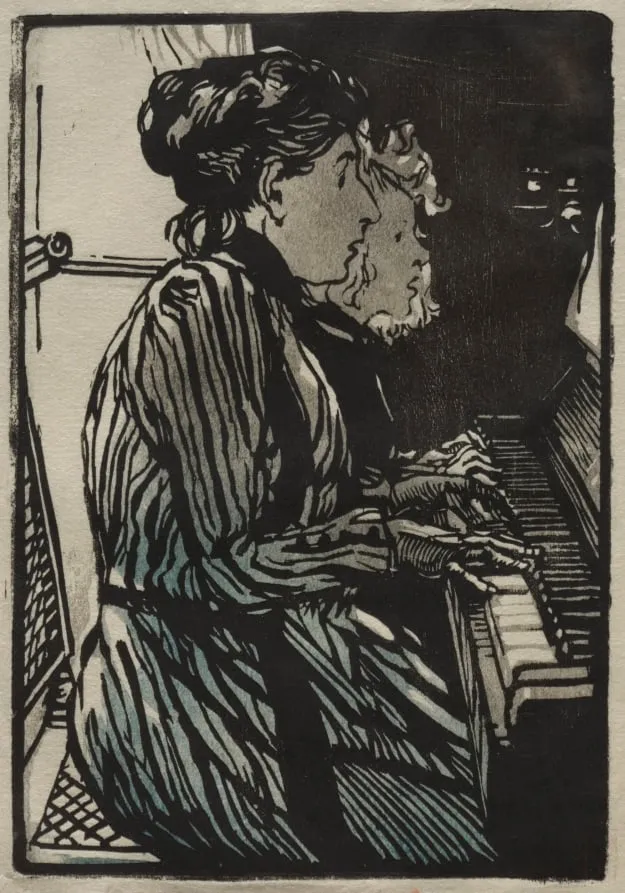 Etude a Quatre Mains, by Auguste Lepère, 1890