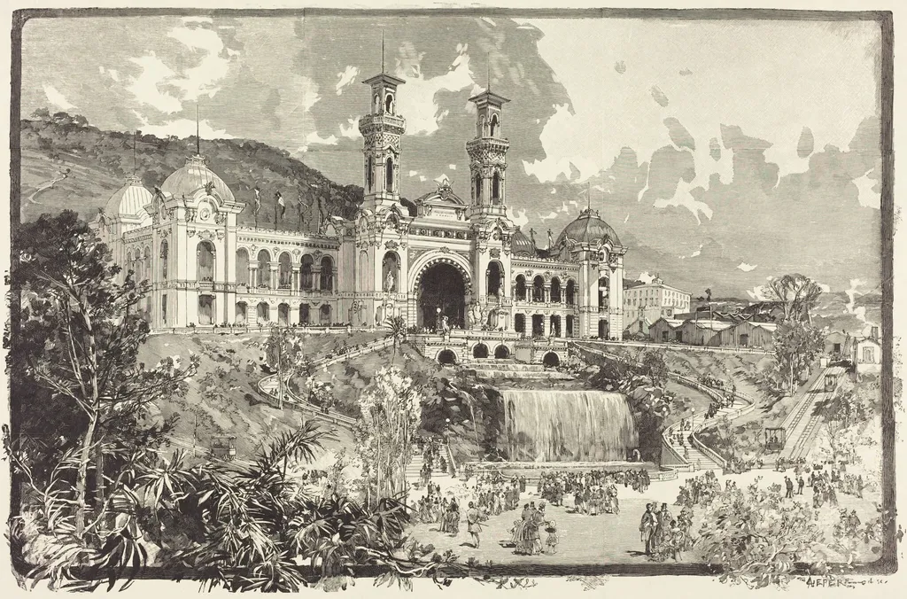 Exposition de Nice, by Auguste Lepère, ink, 1882