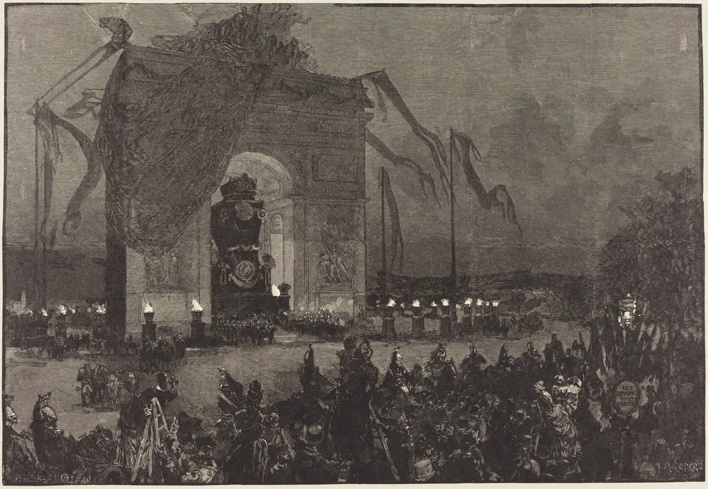 Funérailles de Victor Hugo. La Veillée, by Auguste Lepère, ink, 1885