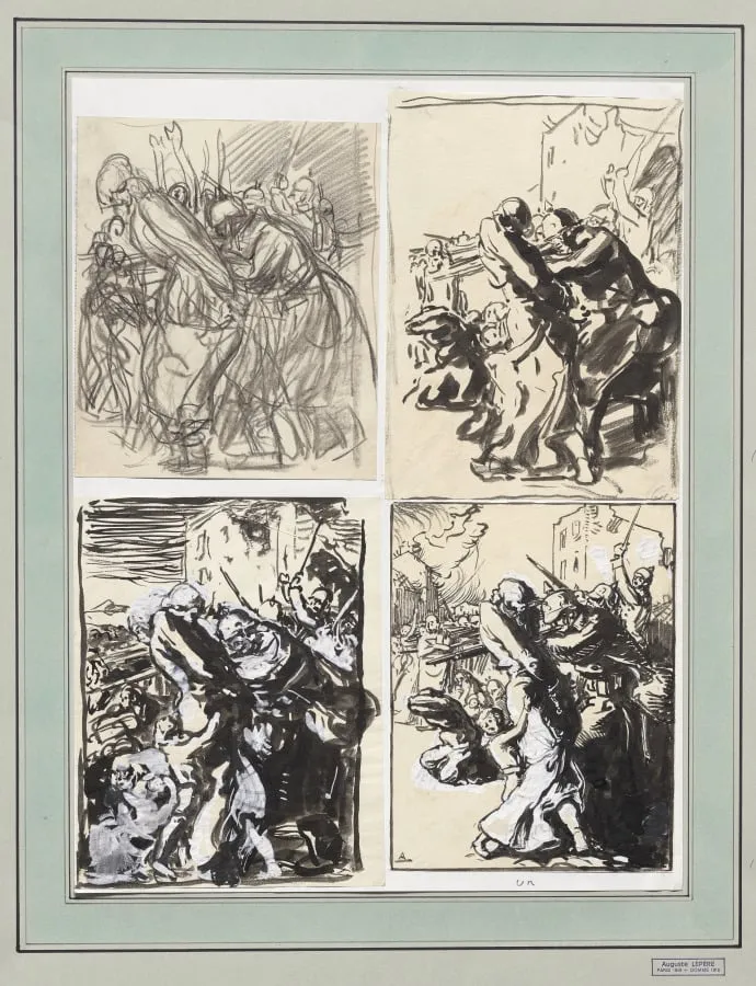 Fusilade dans une rue, by Auguste Lepère, 1914