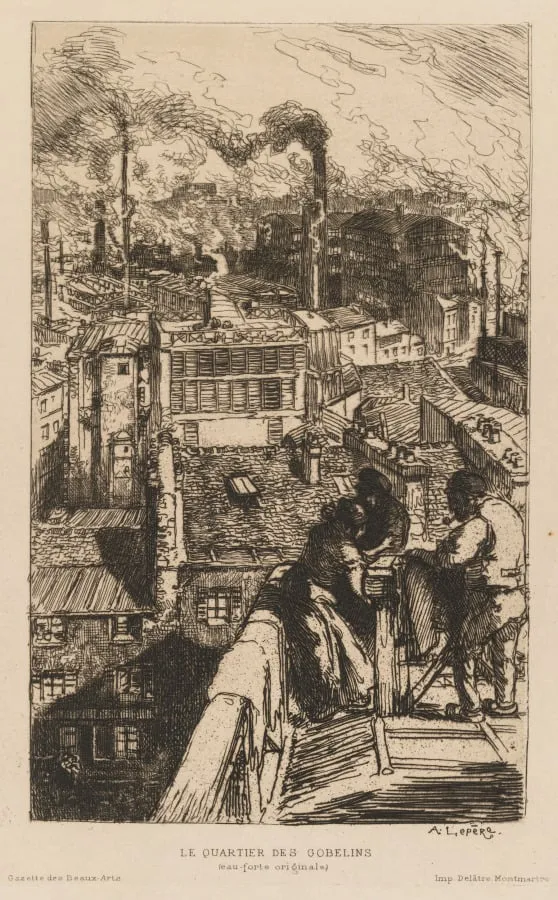 Gazette des Beaux-Arts: Le Quartier des Gobelins, by Auguste Lepère, 1889