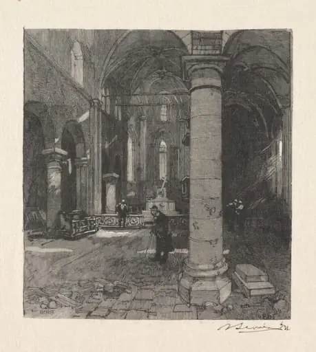 Interieur de l'Eglise, by Auguste Lepère