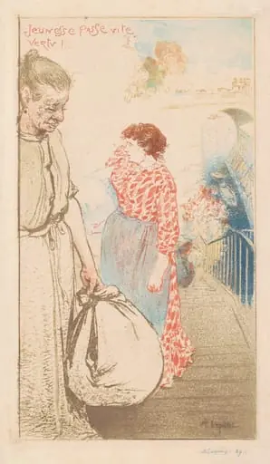 Jeunesse passe vite vertu!..., by Auguste Lepère