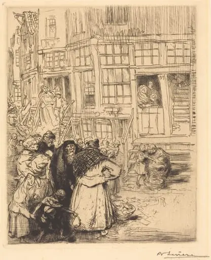 Jewish Quarters in Amsterdam, by Auguste Lepère