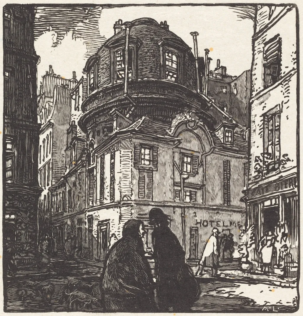 L'ancienne academie de medecine, by Auguste Lepère, ink, 1901