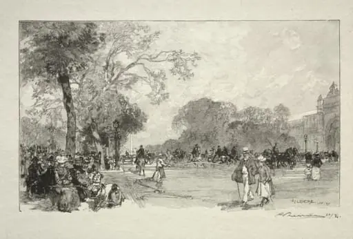 L'Avenue des Champs Elysées, by Auguste Lepère