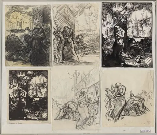 L'Incendie de Louvain, by Auguste Lepère
