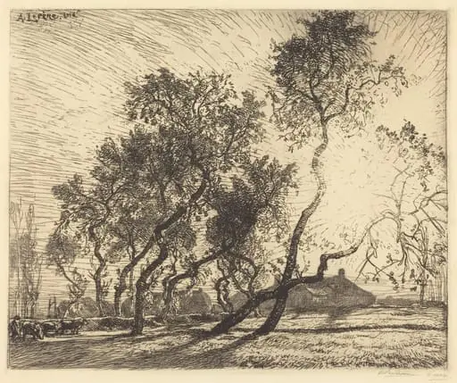La Ferme aux peupliers de Hollande, by Auguste Lepère