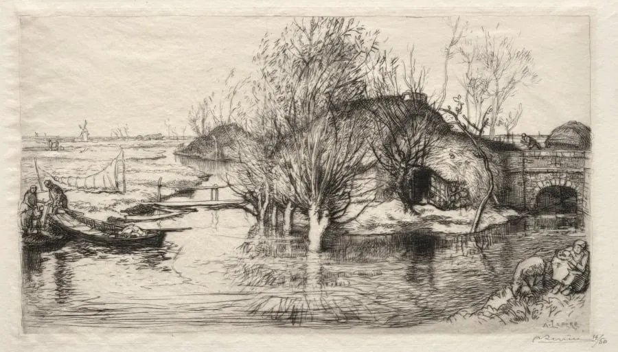 La Masure Inondée, by Auguste Lepère, 1915