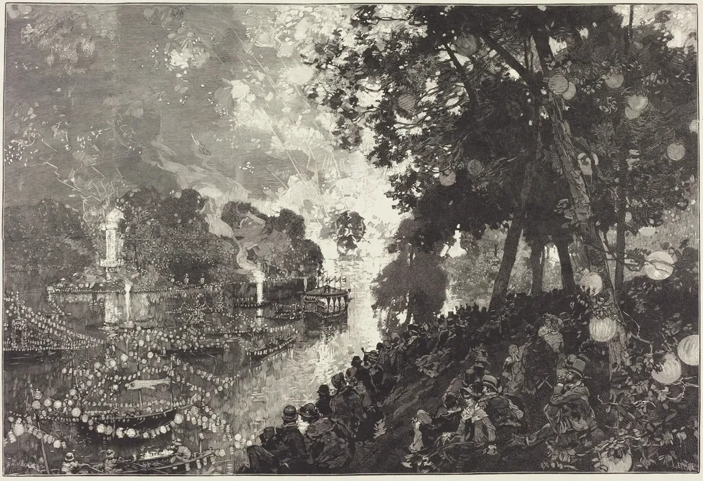 La Neige À Paris, by Auguste Lepère, ink, 1882