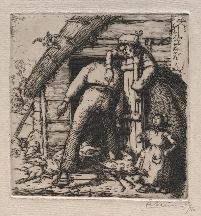La Poulailler attrape la plus grosse, by Auguste Lepère, 1894