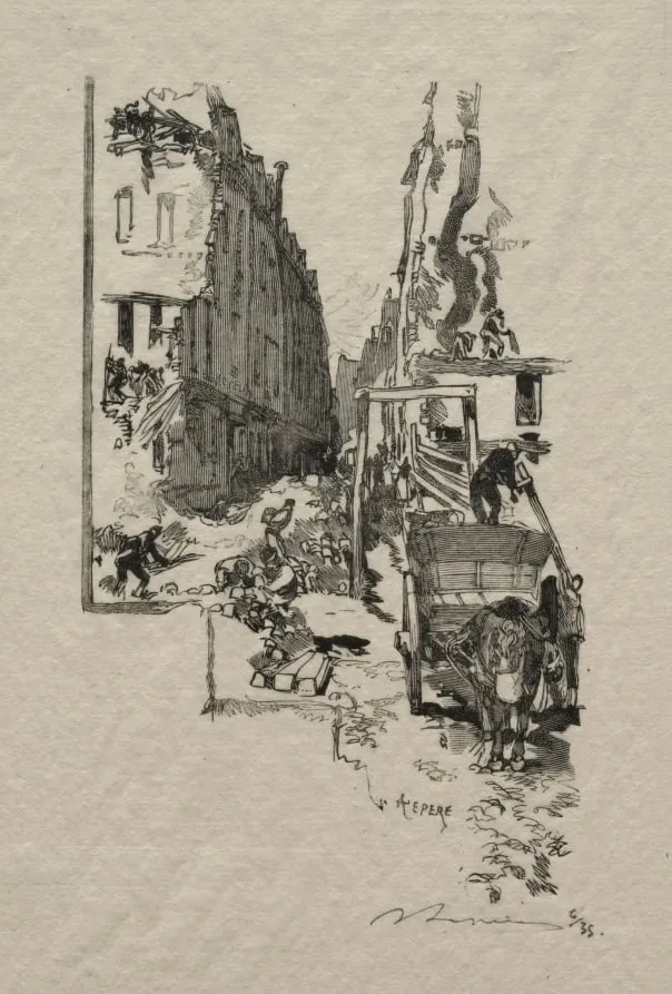 La Rue Victor Cousin, by Auguste Lepère, 1894