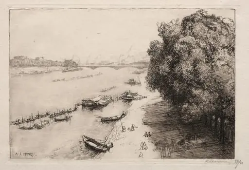 La Seine au Pont Nationale, by Auguste Lepère